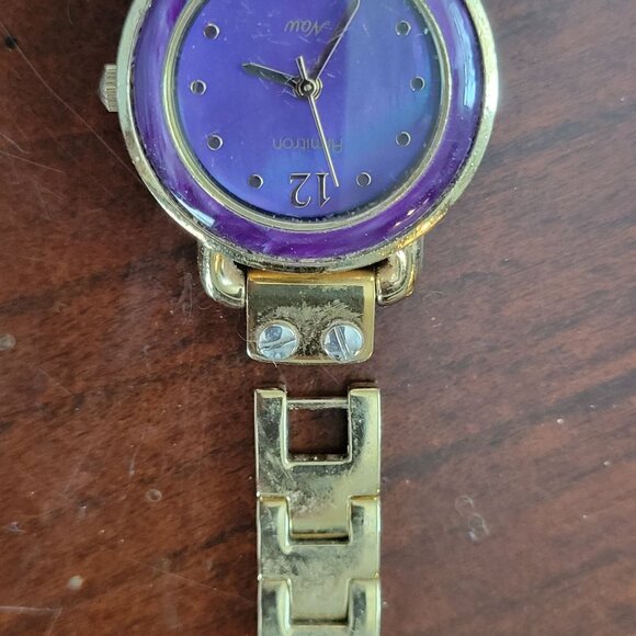 Amitron Now Womens Gold & Purple Quartz Watch With Water Resistant Feature - Picture 3 of 4